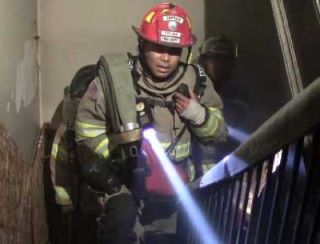 Firefighter on Stairs