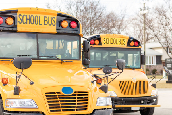 School Buses Parked Radio Communications
