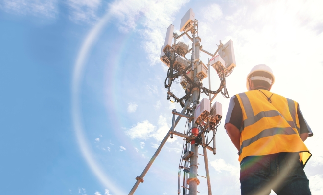 Technician Servicing Tower